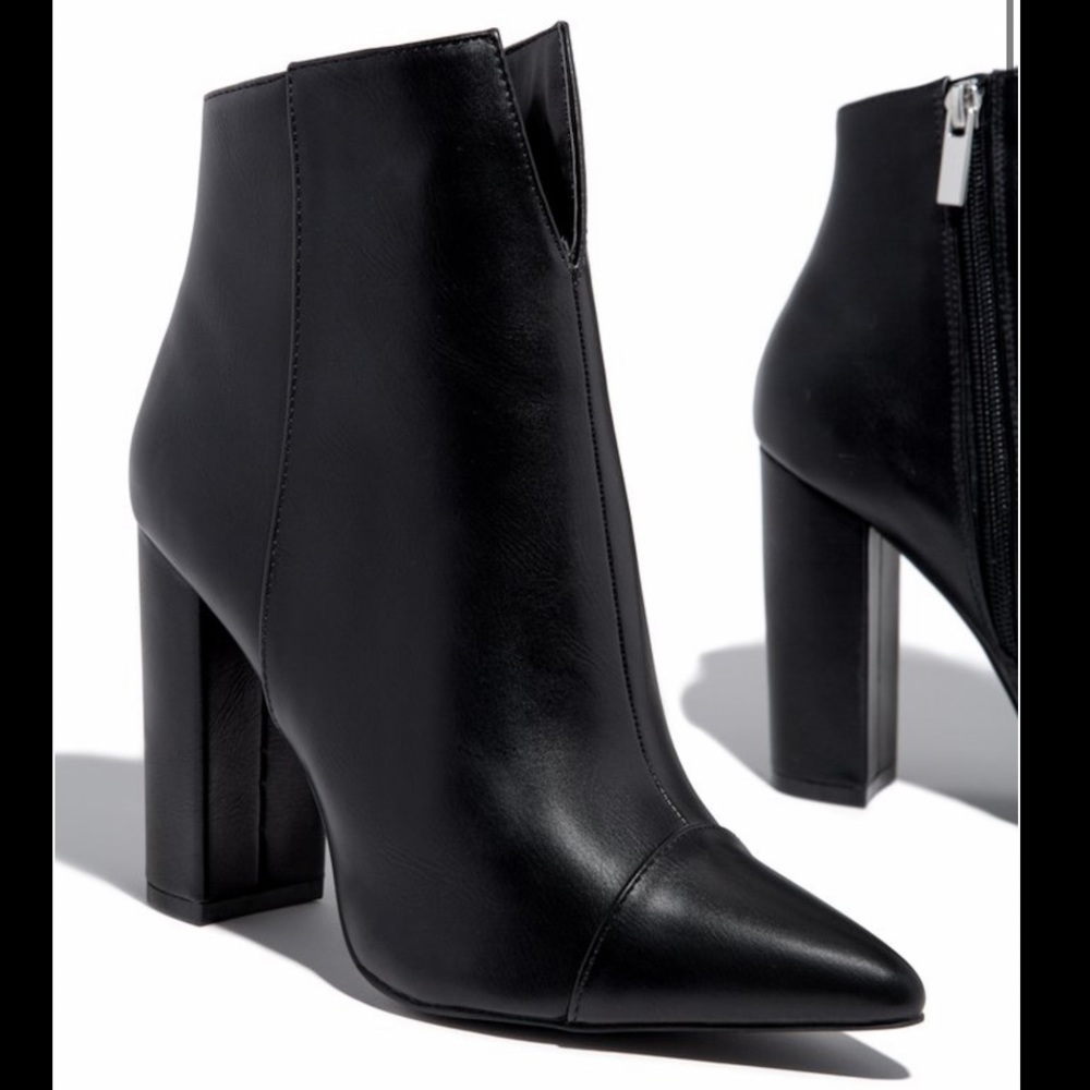 Harley Split Faux Leather Booties - Picture 2 of 6